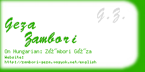 geza zambori business card